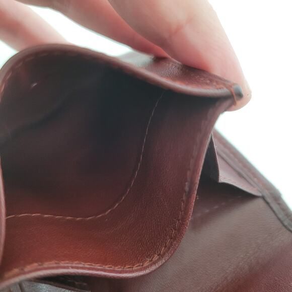 Cartier Vintage Mini Coin Case Holder Wallet Bordeaux Leather Small Red Burgundy - Picture 5 of 9